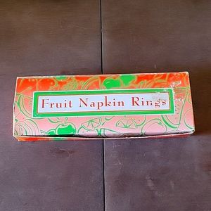 Vintage Fruit Napkin Rings napkin holders Apples Grapes